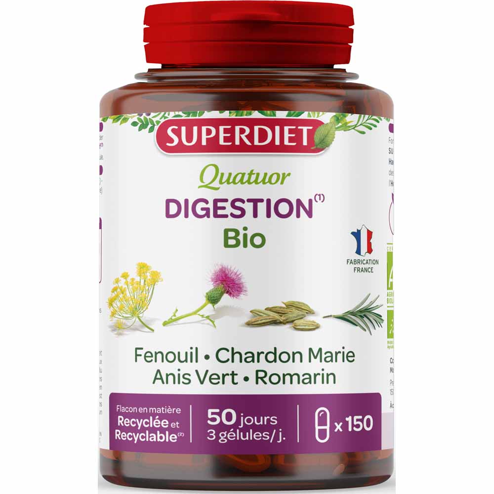 Superdiet Quatuor Digestion Organic Fennel 150 Capsules