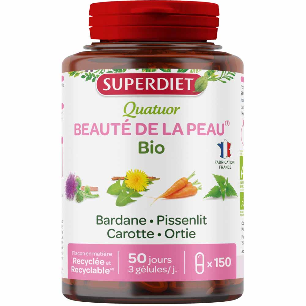Superdiet Quatuor Beauty Of The Skin 150 Capsules 150 Gelules