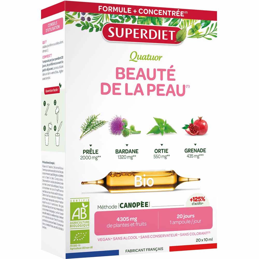 Superdiet Quatuor Beauty Of The Skin 20 Phials