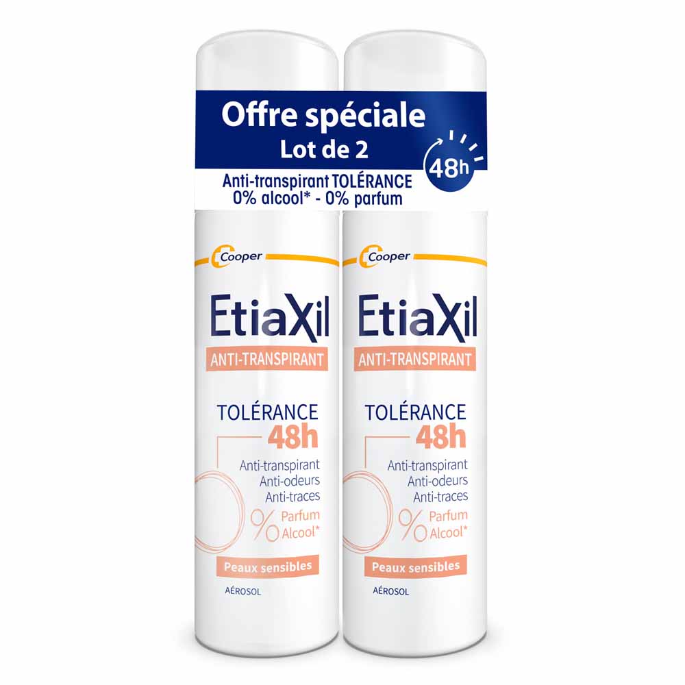 Etiaxil Antiperspirant Deodorants Aerosol 48h Tolérance Sensitive Skin 2x150ml