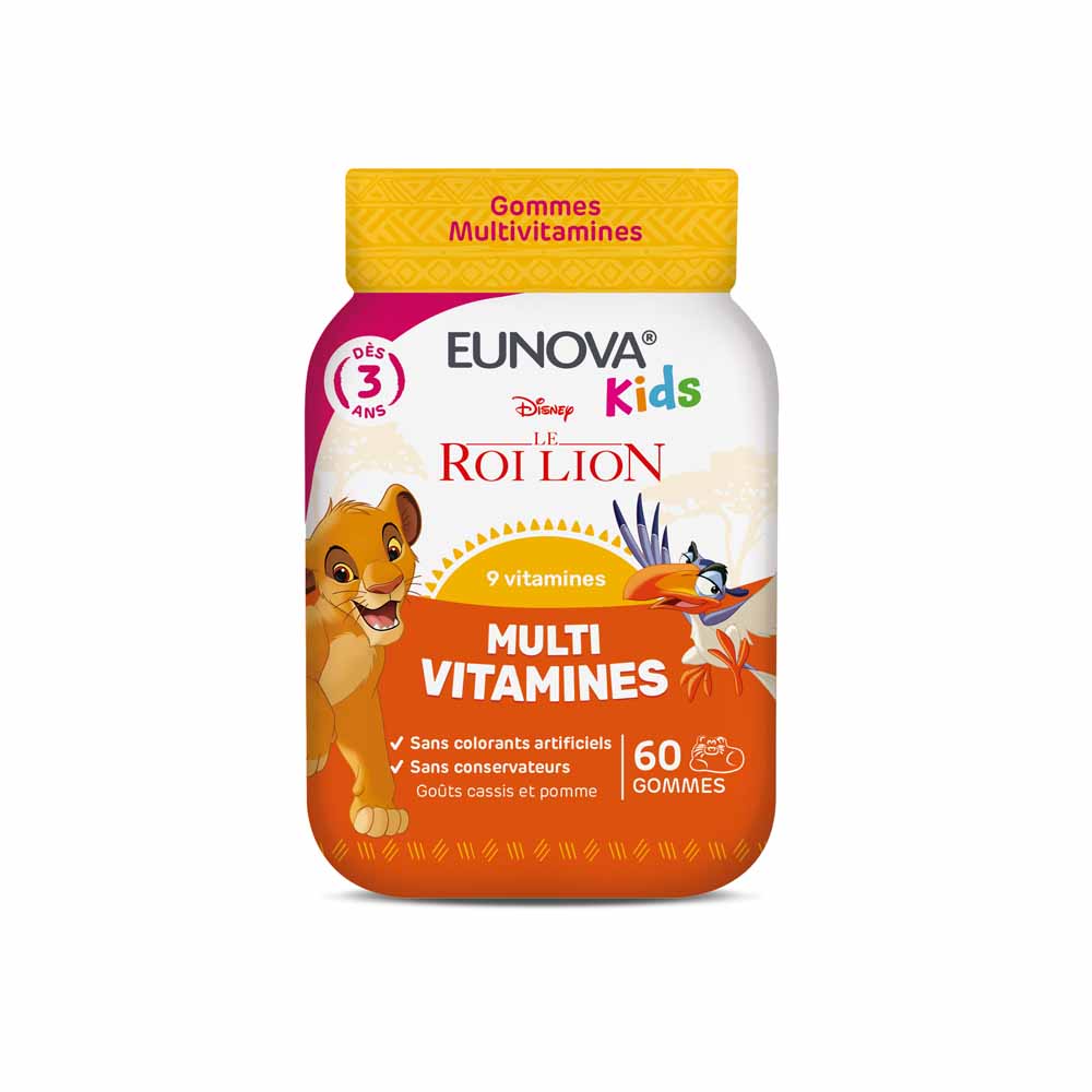 Eunova Kids Lion King multivitamin gummies blackcurrant and apple flavours 60 gummies