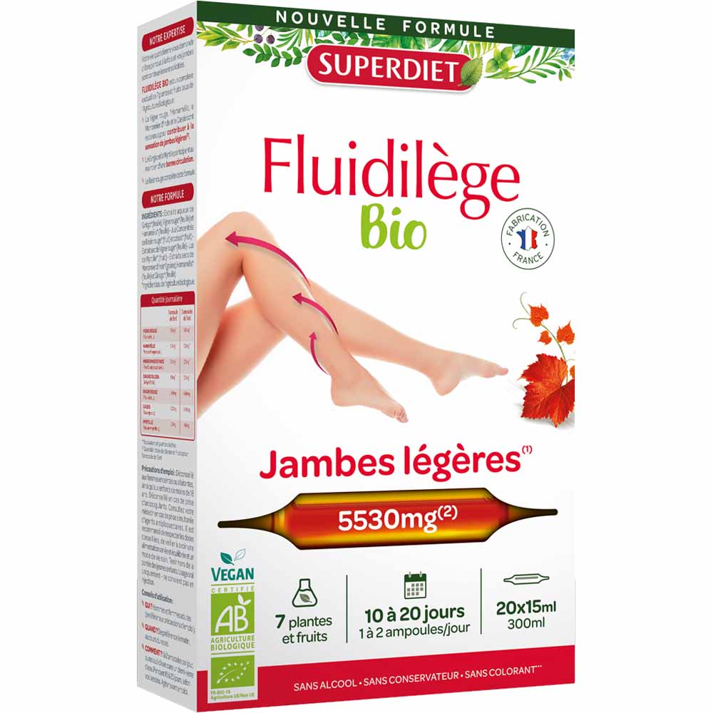 Superdiet FLUIDILEGE Organic red vine 20 x 15ml ampulas