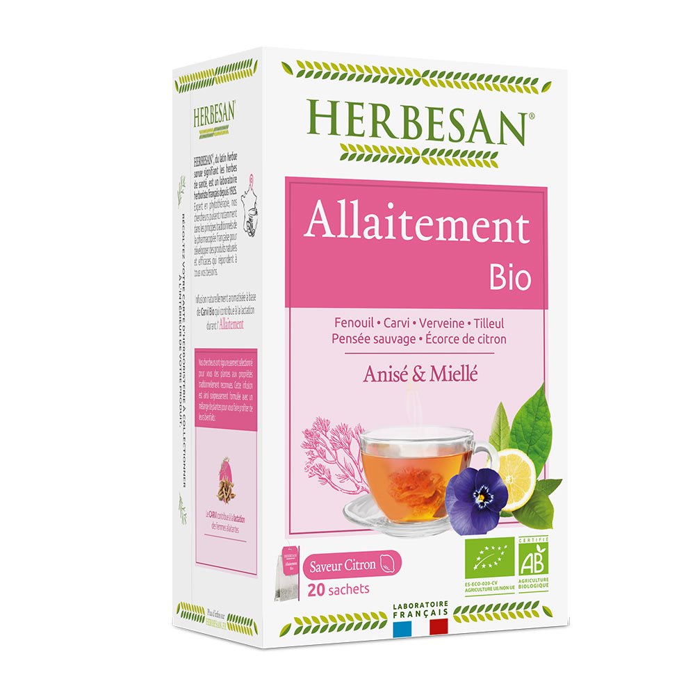 Herbesan Fennel Caraway Breastfeeding Organic Infusion Lemon Flavour 20 teabags