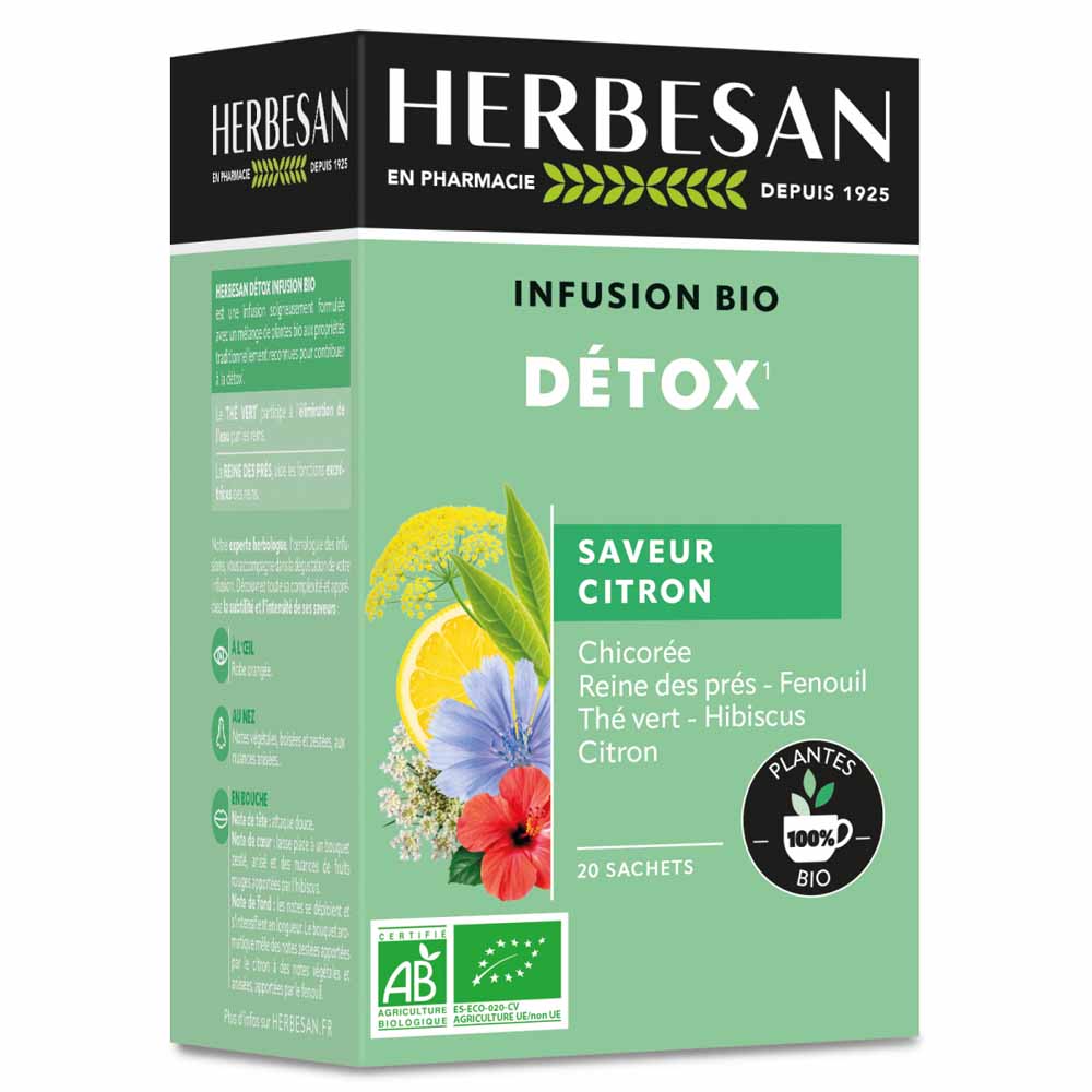 Herbesan Chicory Detox Organic Infusion Lemon Flavour 20 teabags