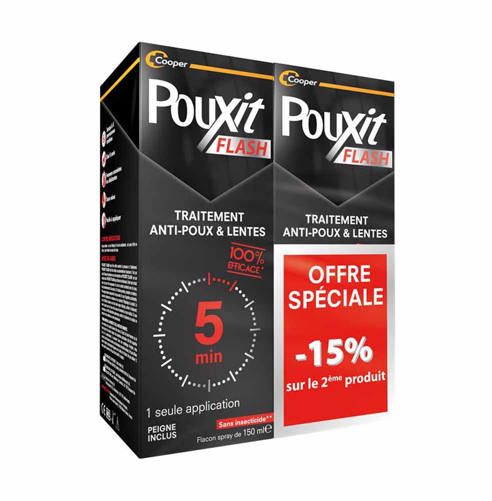 Pouxit Flash Anti-Lice and Nits Treatment 2x150ml