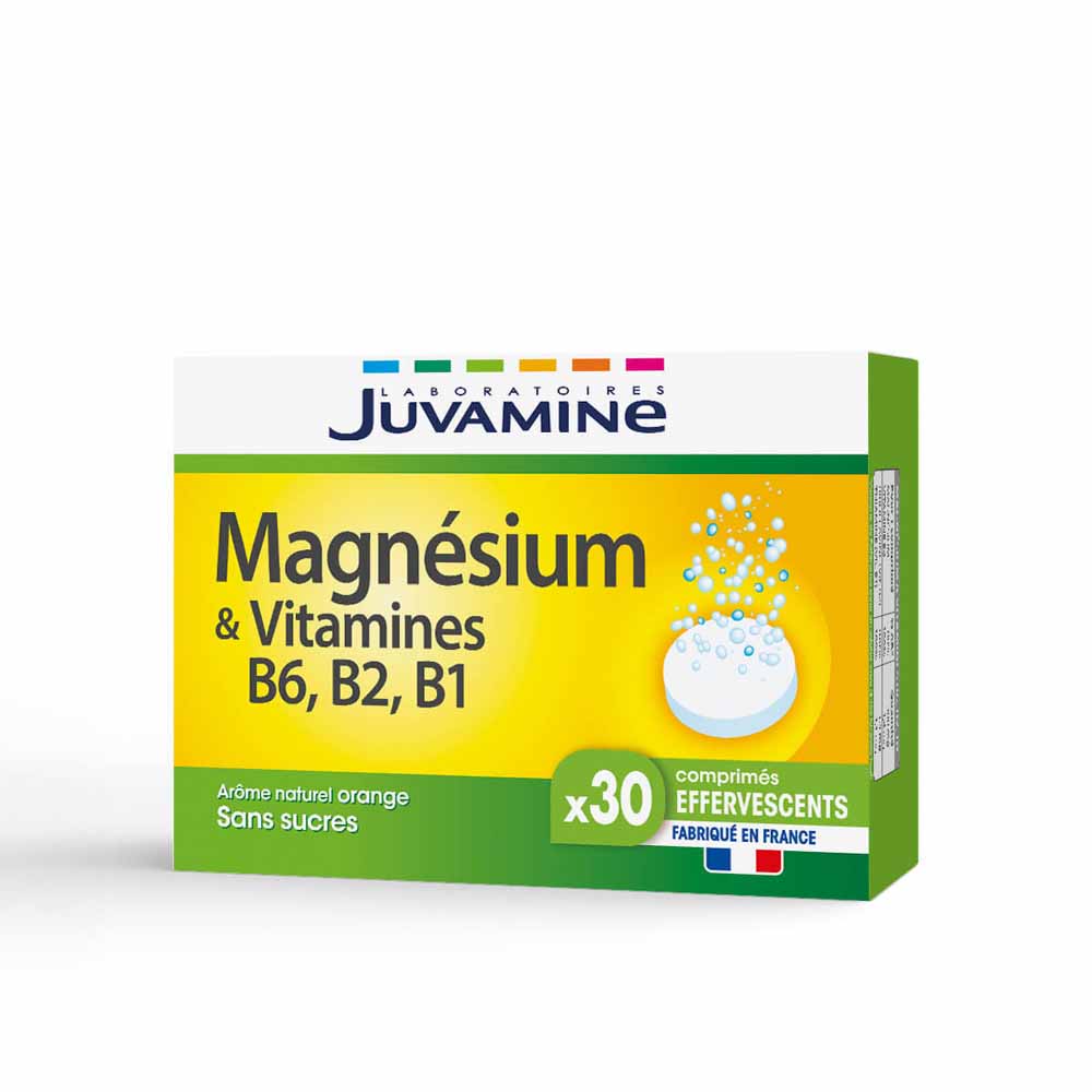 Juvamine Fizz Magnesium & Vitamins B6 B2 B1 30 effervescent tablets