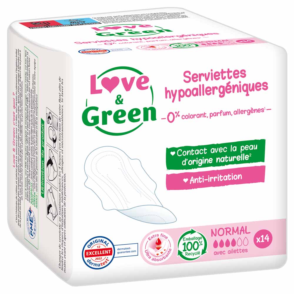 Love&Green Anti-irritation Normal 14 Towels