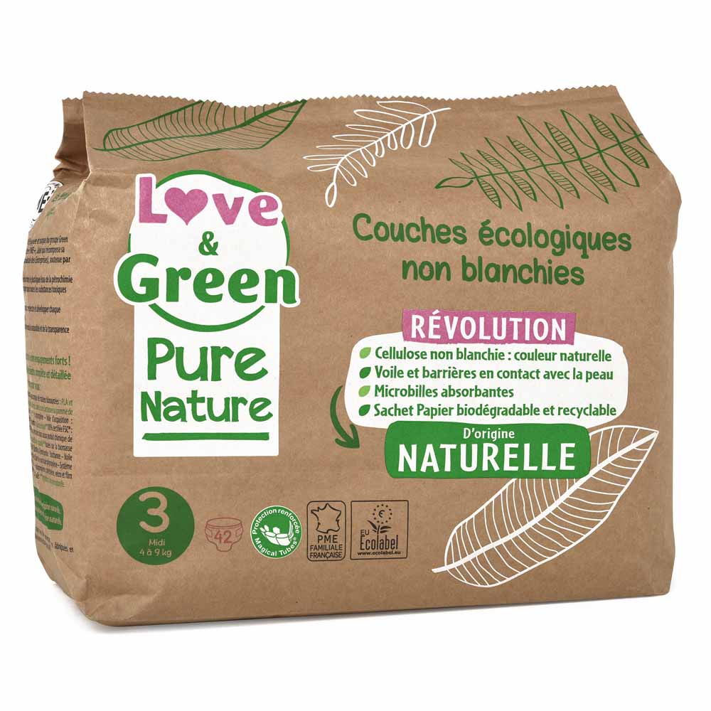 Love&Green Pure Nature Eco-friendly nappies Size 3 x 42