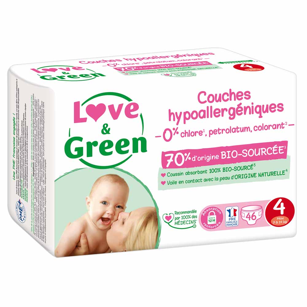 Love&Green Hypoallergenic nappies Size 4 7 to 14kg x46