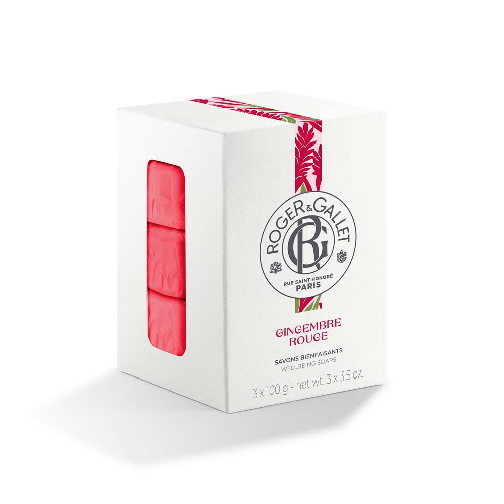 Roger & Gallet Gingembre Rouge Red Ginger Scented Soap Plant Base 3x100g