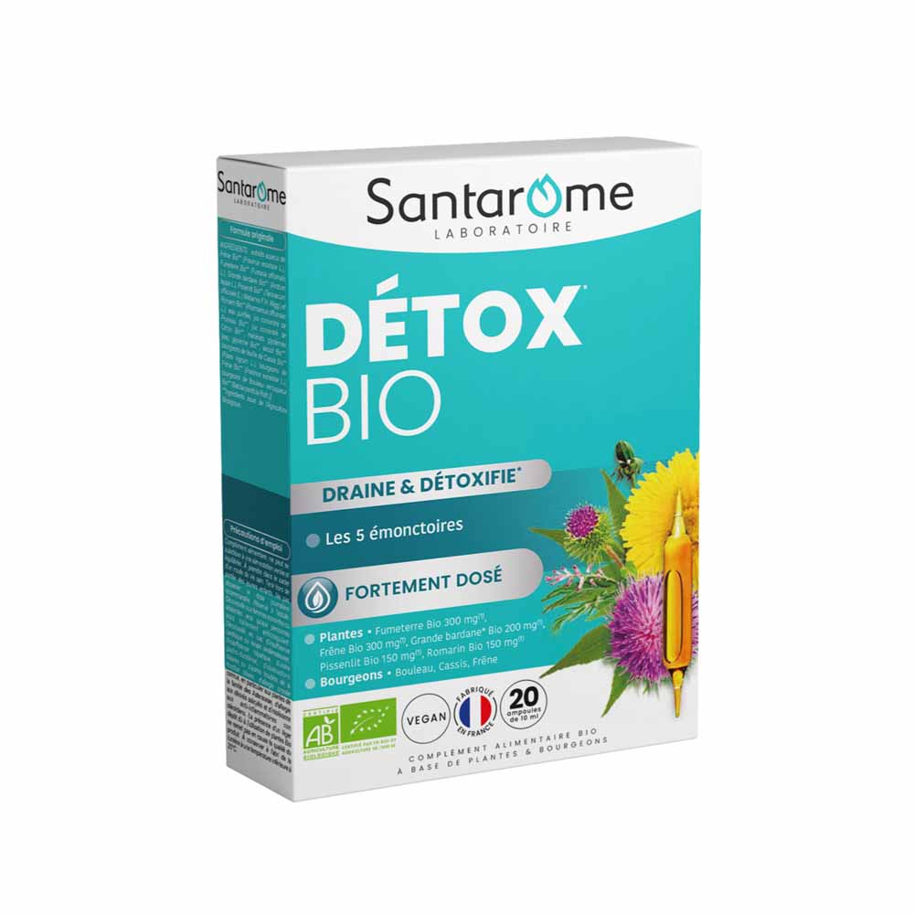 Santarome Organic detox drains and detoxifies 20 ampoules