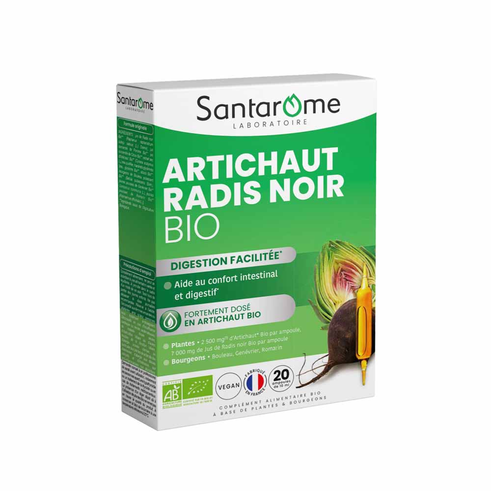 Santarome Bio Artichoke Black Radish X 20 Phials Facilite la digestion 200ml