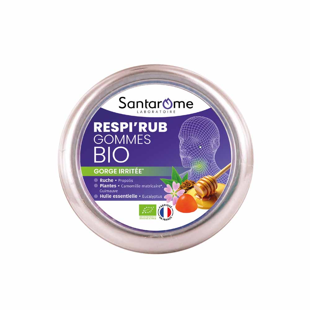 Santarome Respi'Rub Irritated Throat Bioes 45 Gummies