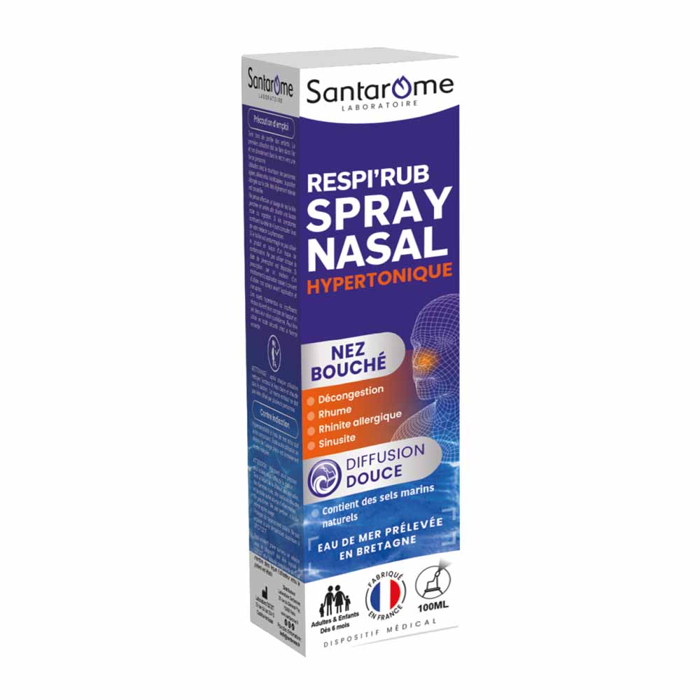 Santarome Respi'Rub Hypertonic Spray Nasal Blocked Nose 100ml
