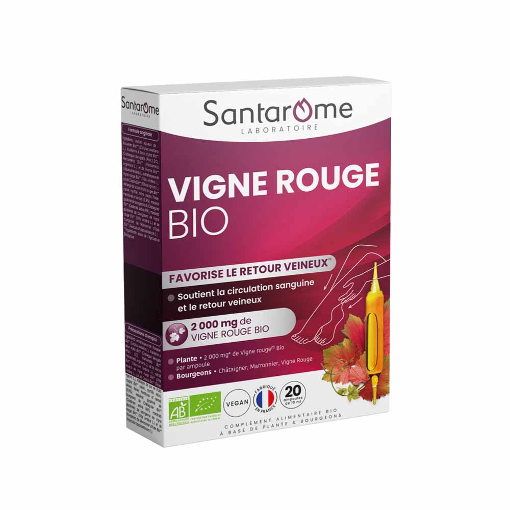Santarome Vigne Rouge Promotes Venous Return Bio 20 x 10ml Ampoules