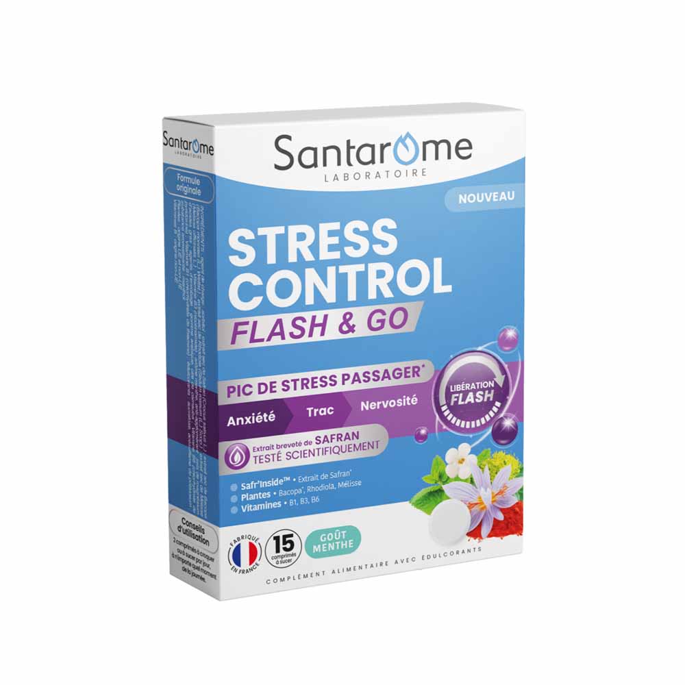 Santarome Stress Control Flash & Go Stress and nervousness 15 chewable tablets