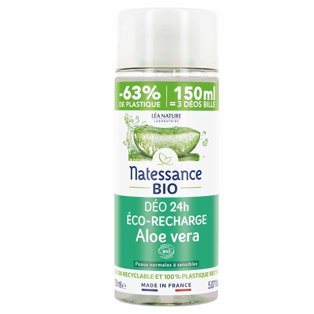 Natessance Eco refill 24h organic Aloe Vera deodorant sensitive skin 150 ml
