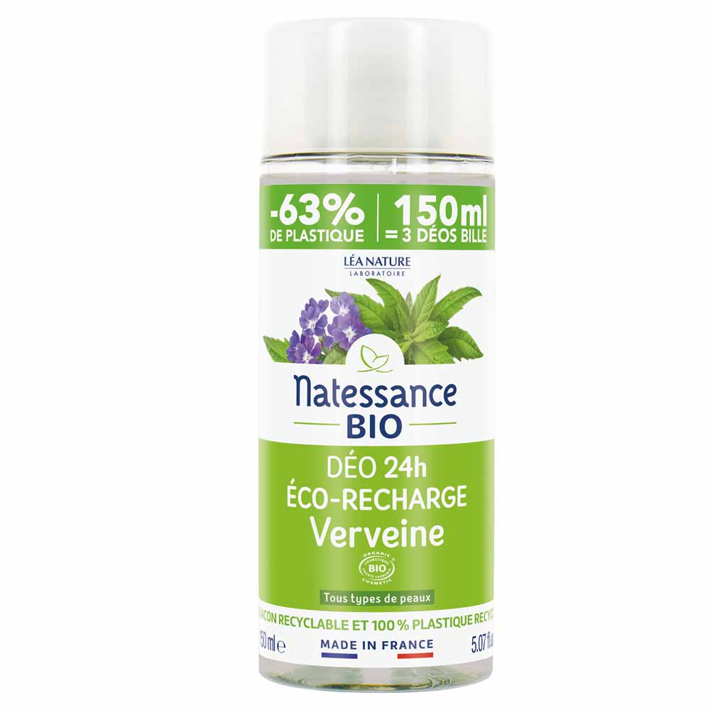 Natessance Eco refill 24-hour organic verbena deodorant all skin types 150 ml