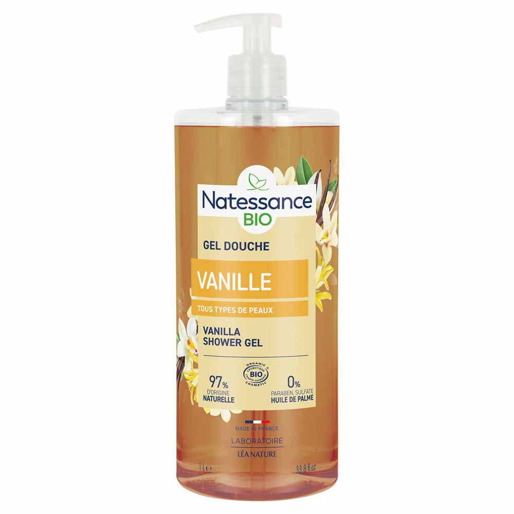 Natessance Shower Vanilla fruity organic sulphate-free shower gel 1l