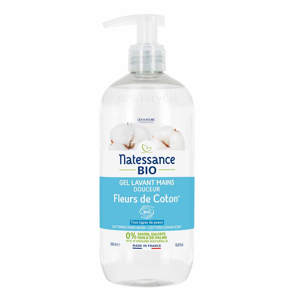 Natessance Organic Gentle Cotton Flower Hand Wash Gel 500 ml