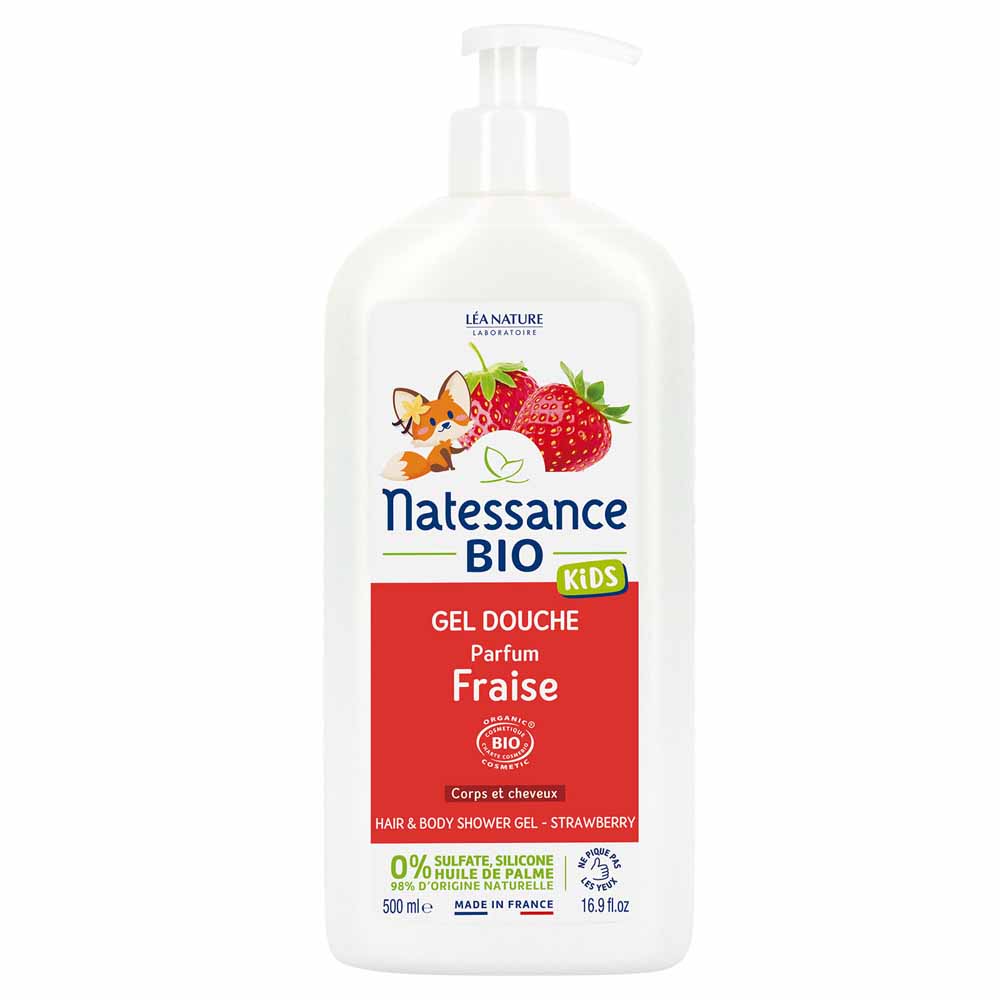 Natessance Kids Vanilla strawberry organic shower gel 500 ml
