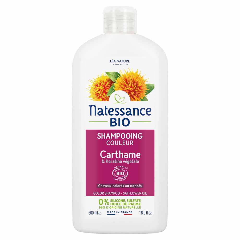 Natessance Capillary Colour shampoo - organic safflower & plant-based keratin 500 ml