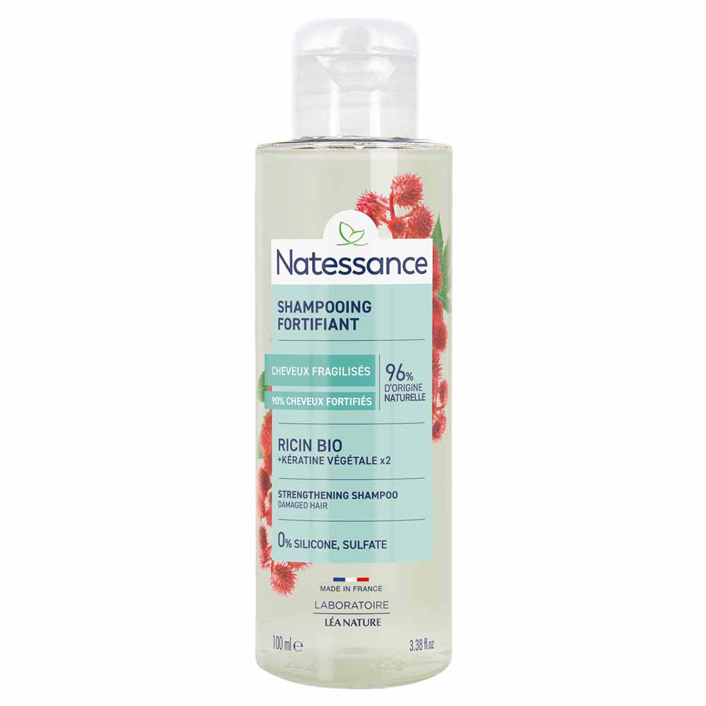 Natessance Capillary Strengthening shampoo with castor oil and plant-based keratin normal, dry or fragile hair 100 ml