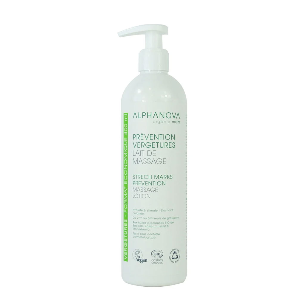 Alphanova Organic Mum Stretch mark prevention organic massage lotion 400 ml