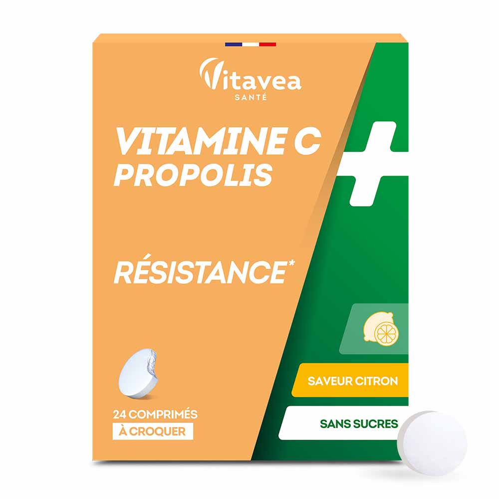 Vitavea Santé Vitamin C + propolis supports immune resistance 24 Tablets