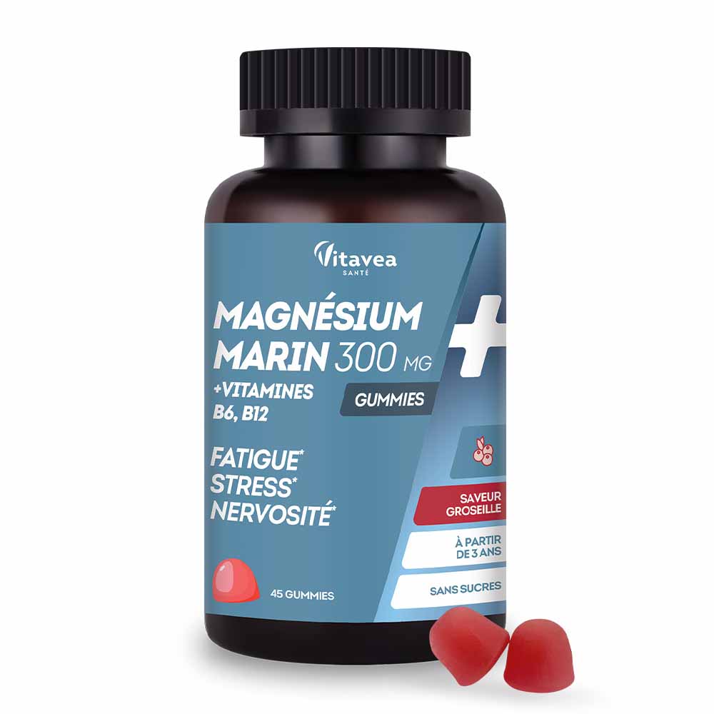 Vitavea Santé Magnesium B6, B12 fatigue stress nervousness 45 gummies