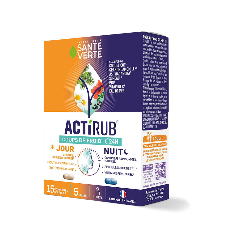 Sante Verte ActiRub Day and Night Cold Relief 15 tablets