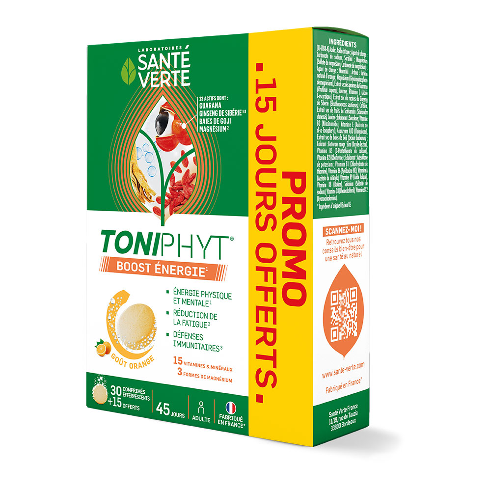 Sante Verte Toniphyt Boost orange flavour 30+15 effervescent tablets