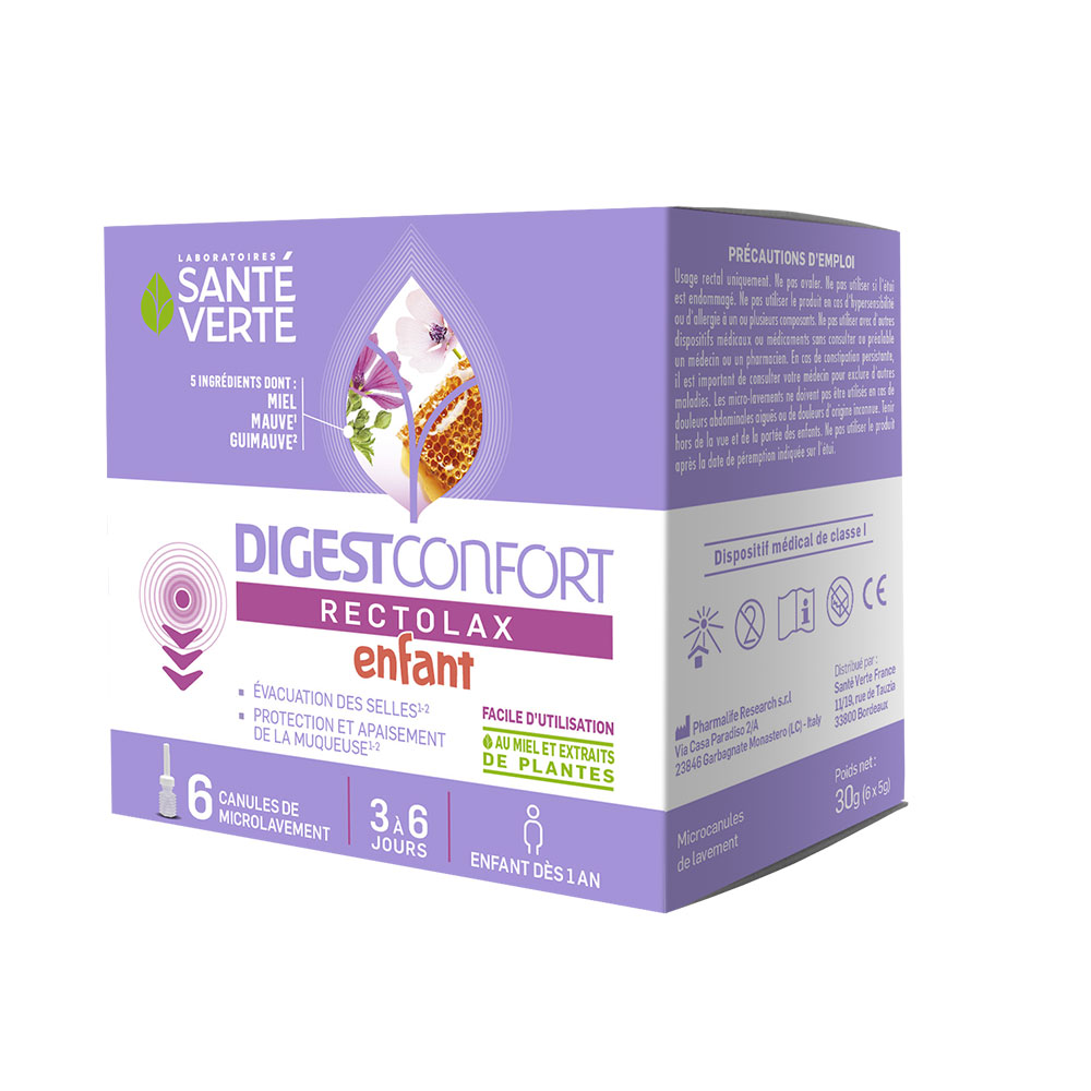Sante Verte DIgestConfort Children's Rectolax 6 x 5g cannulas