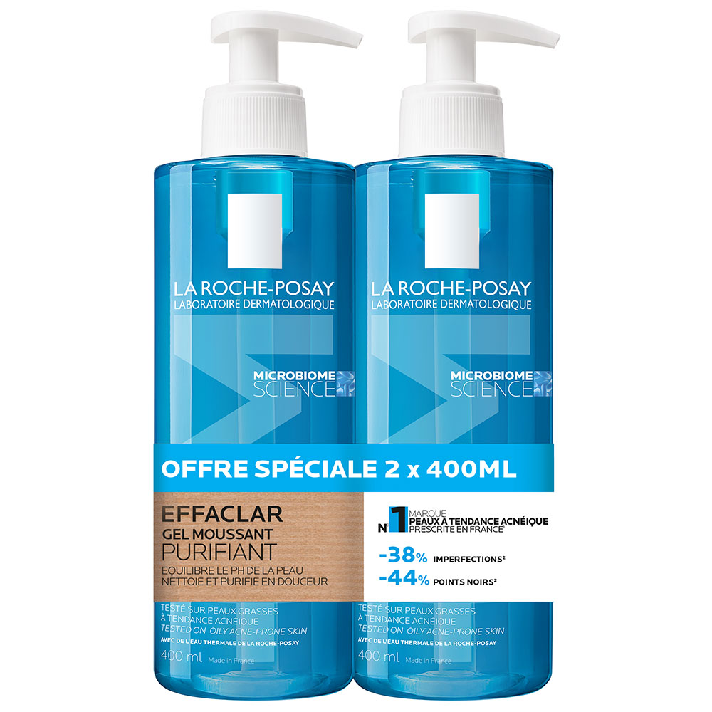 La Roche-Posay Effaclar Purifying foaming gel acne-prone oily skin 2 x 400 ml