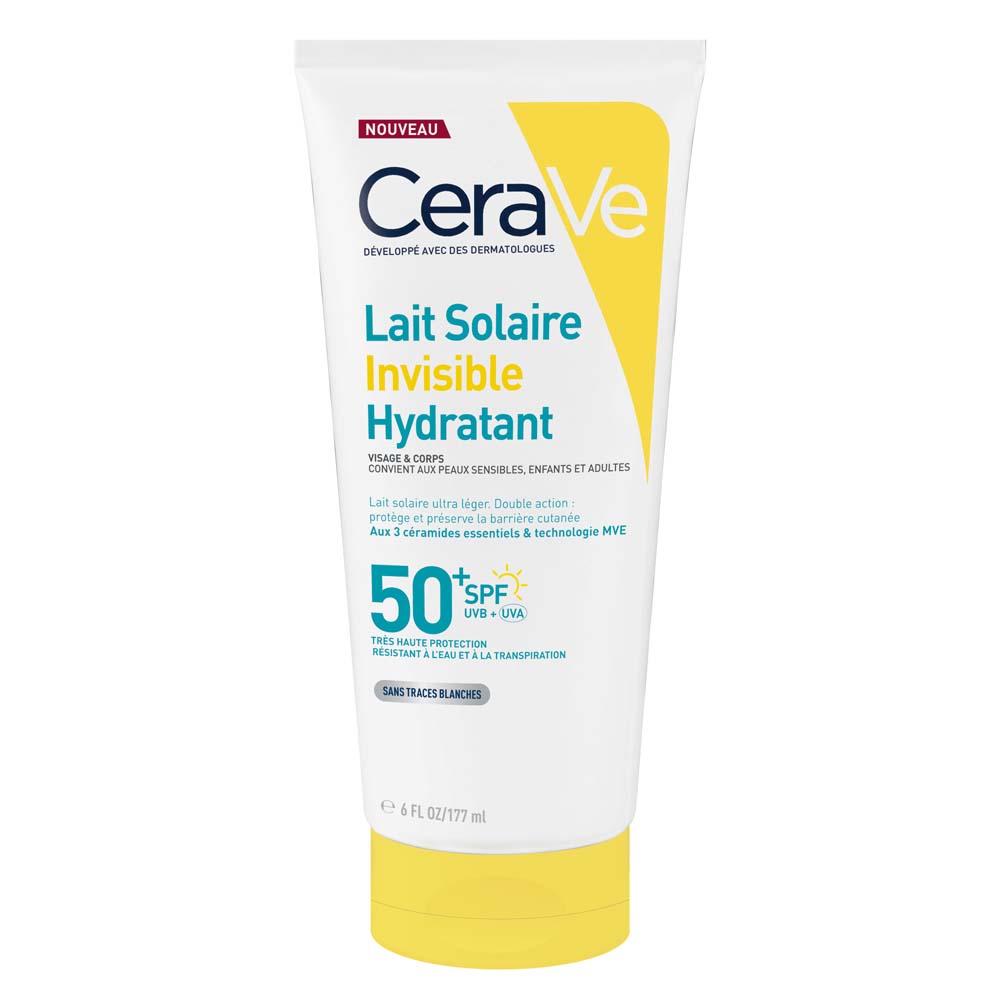 Cerave Invisible hydrating sun milk SPF50+ high protection face and body 177 ml