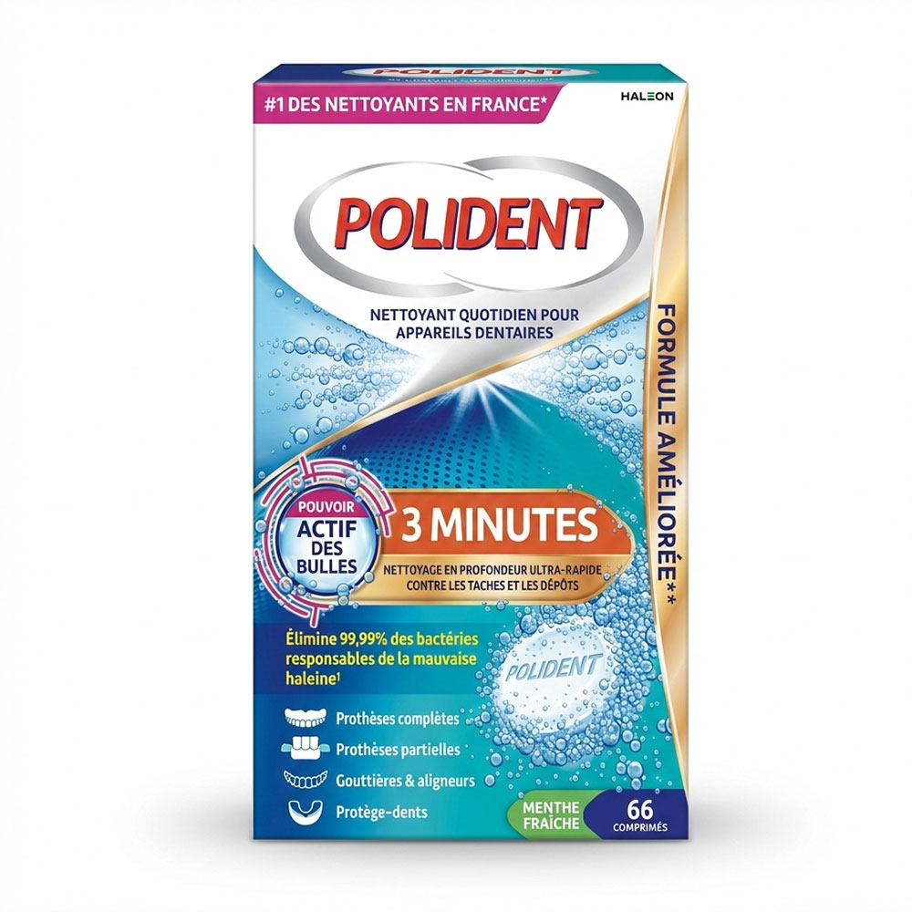 Polident 3-minute denture cleaner 66 tablets