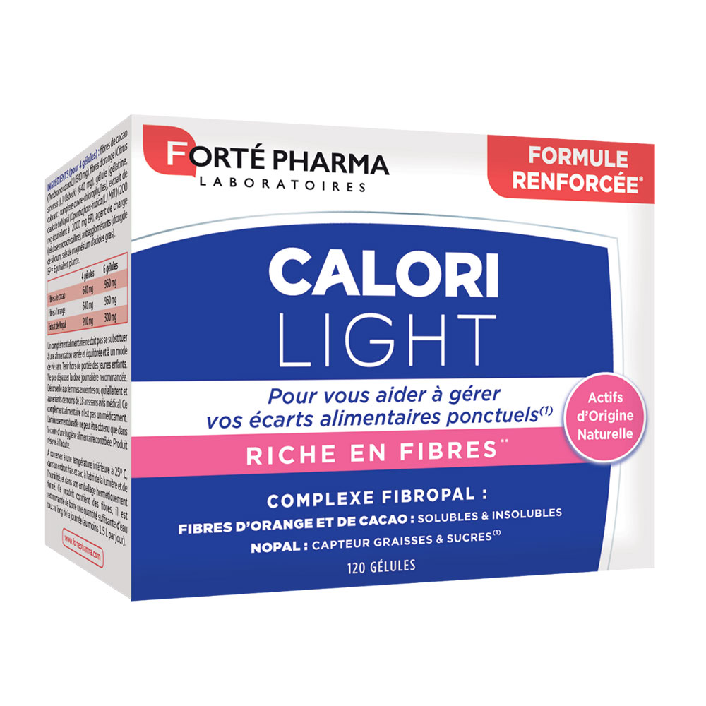 Forté Pharma CaloriLight Fat binder with fibre + prickly pear 120 capsules