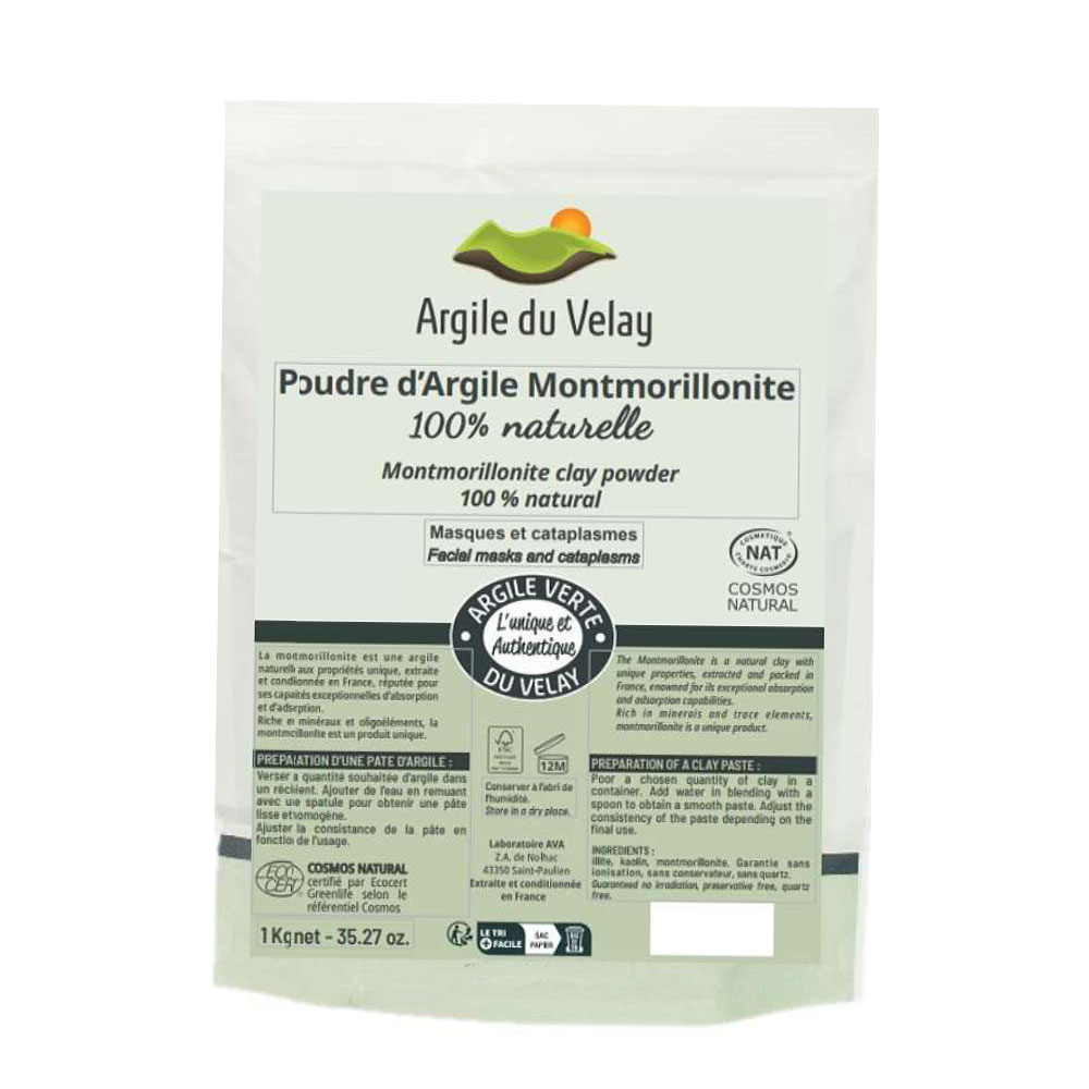 Argile du Velay Green clay superfine powder 1 kg