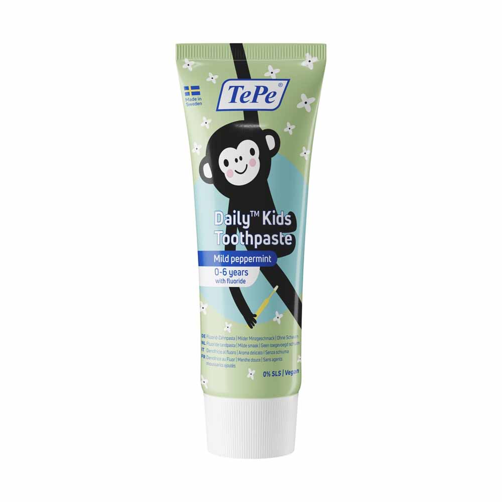 TePe Daily Toothpaste with Fluoride gentle mint flavour for ages 0-6 75 ml