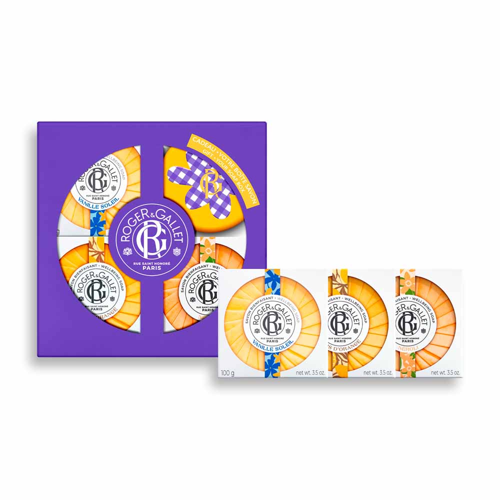 Roger & Gallet Gift set with 3 nourishing soaps – Vanilla, Neroli, Orange Wood 100g
