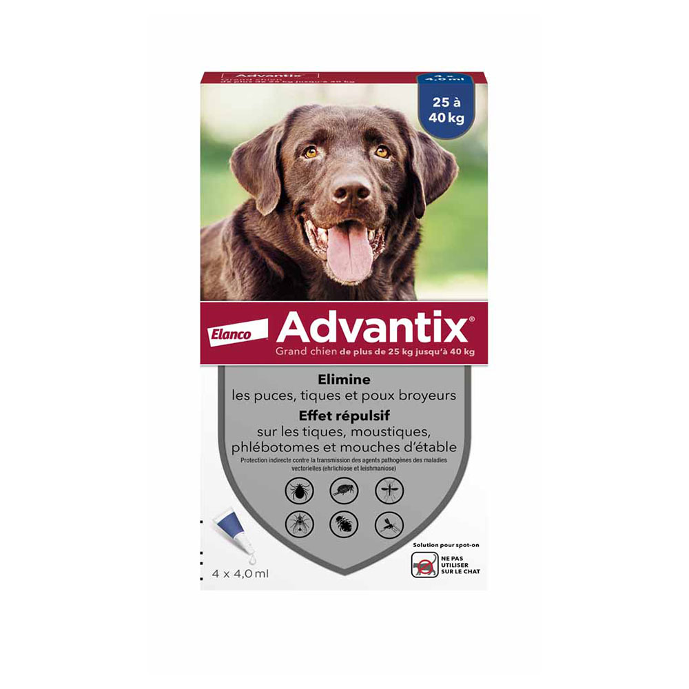 Advantix Pipettes for large dogs 25–40 kg 4 x 4.0 ml