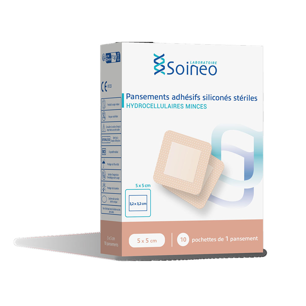 Soineo Thin sterile hydrocellular adhesive plasters 5x5cm /10 2 x 10