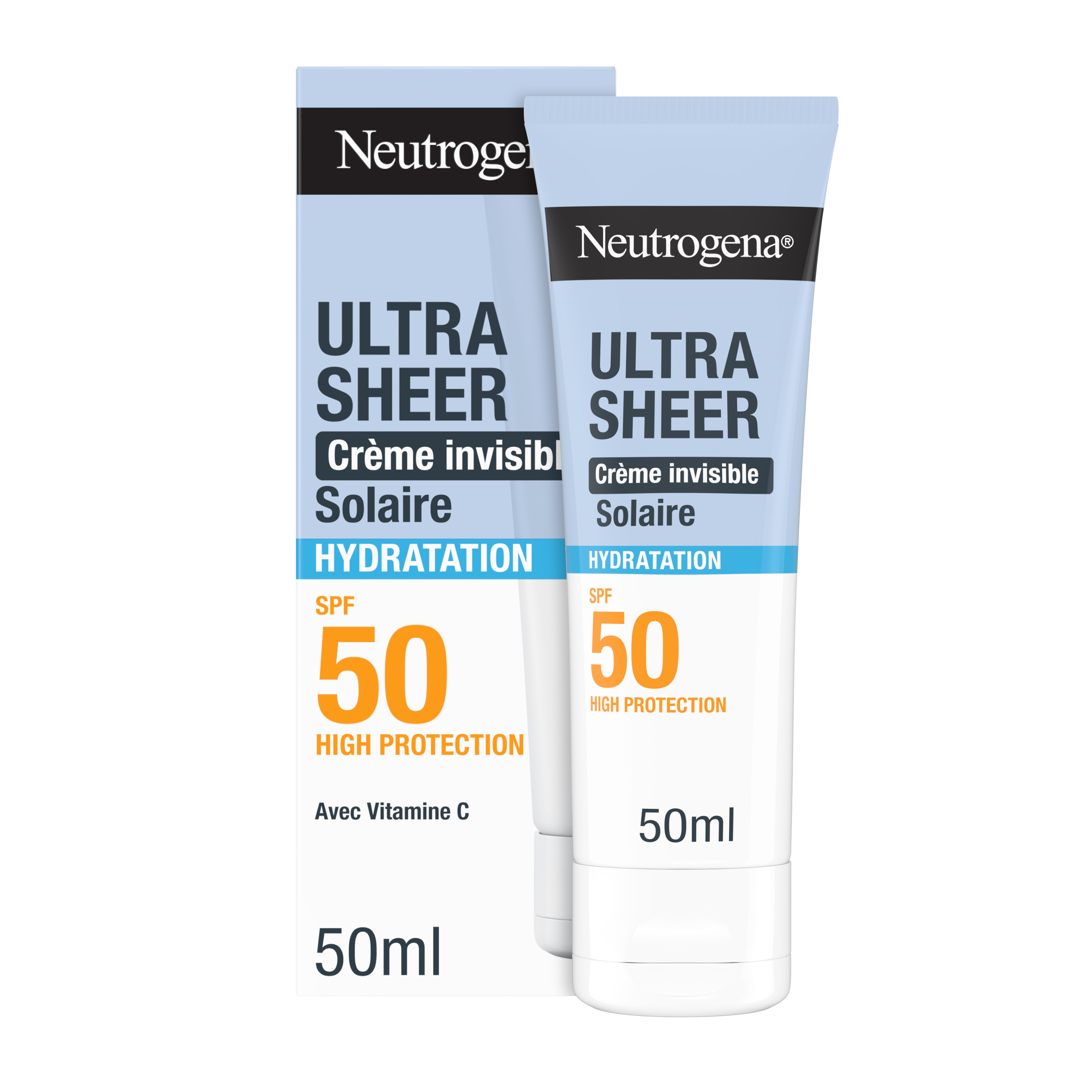Neutrogena Ultra Sheer Invisible face sun cream SPF50 hydration 50 ml