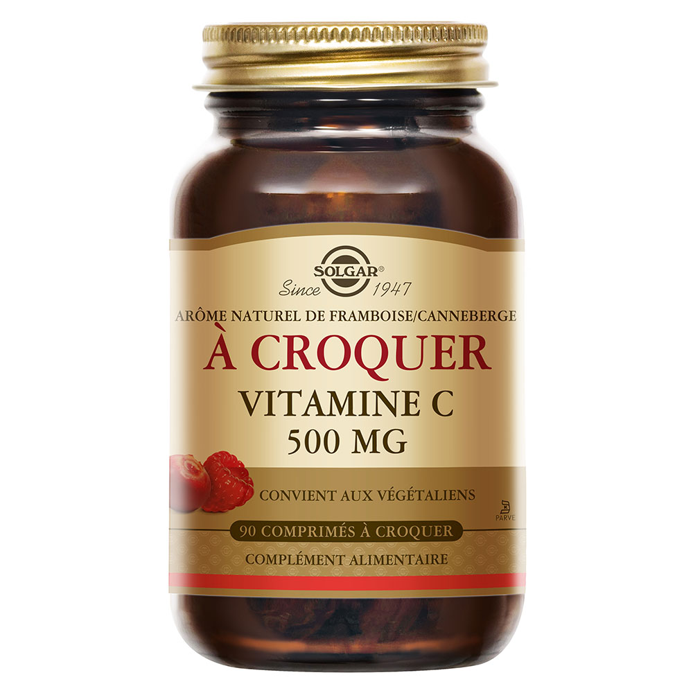 Solgar Chewable vitamin C 500 mg raspberry and cranberry flavour 90 chewable tablets