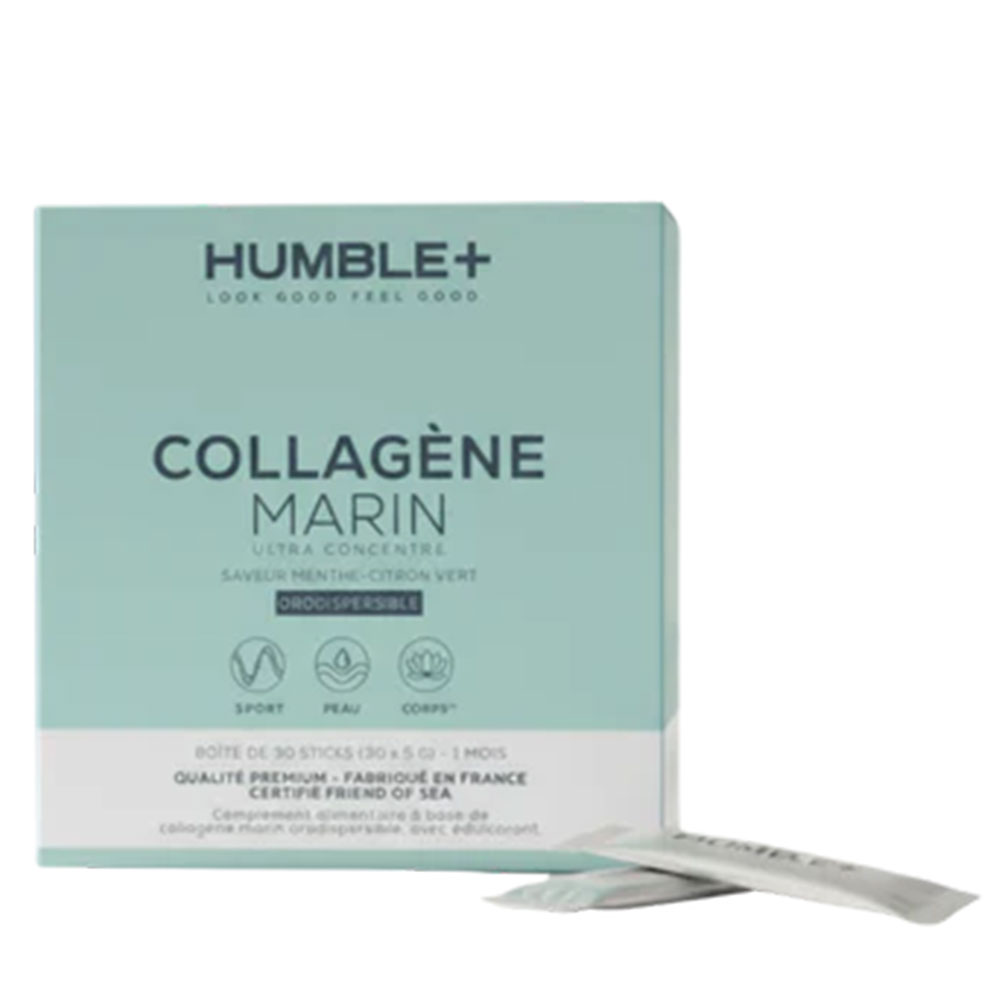Humble+ Ultra-concentrated marine collagen lime and mint flavour 30 orodispersible sticks