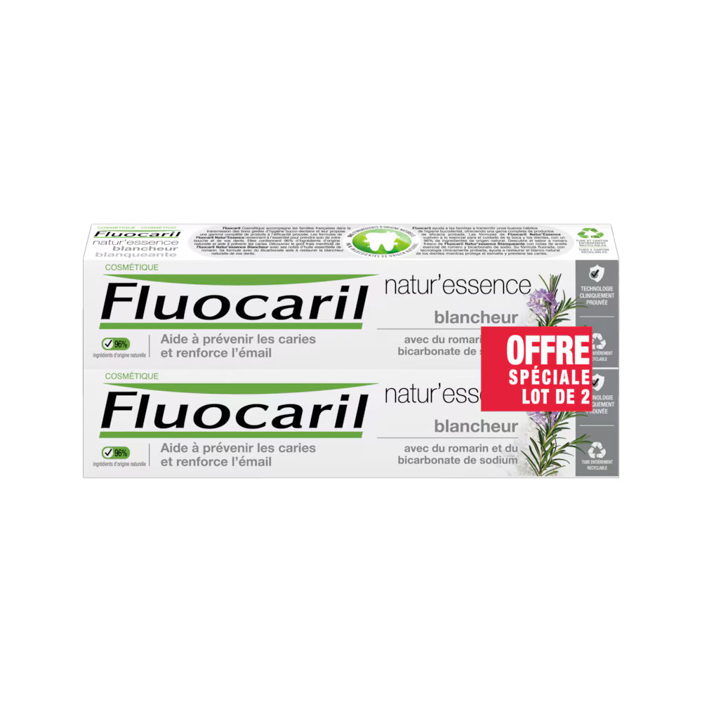 Fluocaril Natur'Essence Whitening bifluoride toothpaste 2 x 75 ml