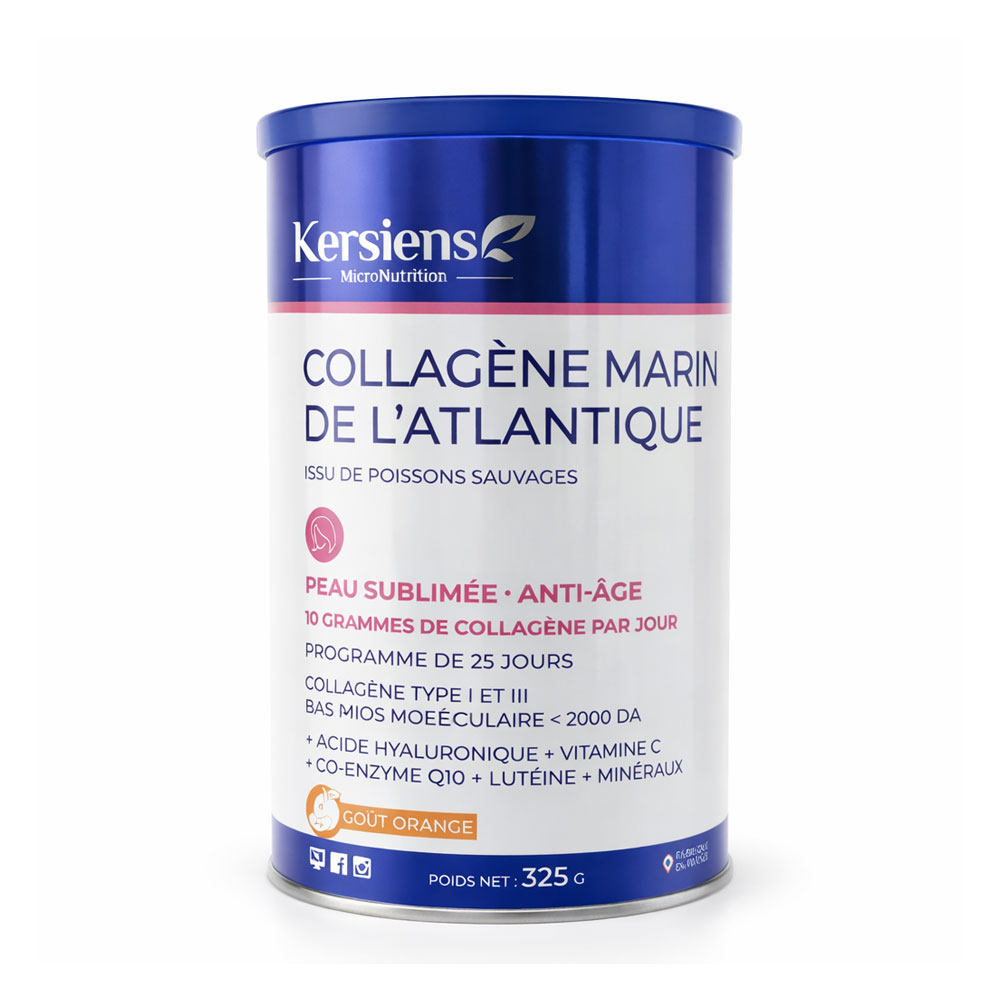Kersiens Atlantic marine collagen glowing, anti-ageing orange flavour 325 g