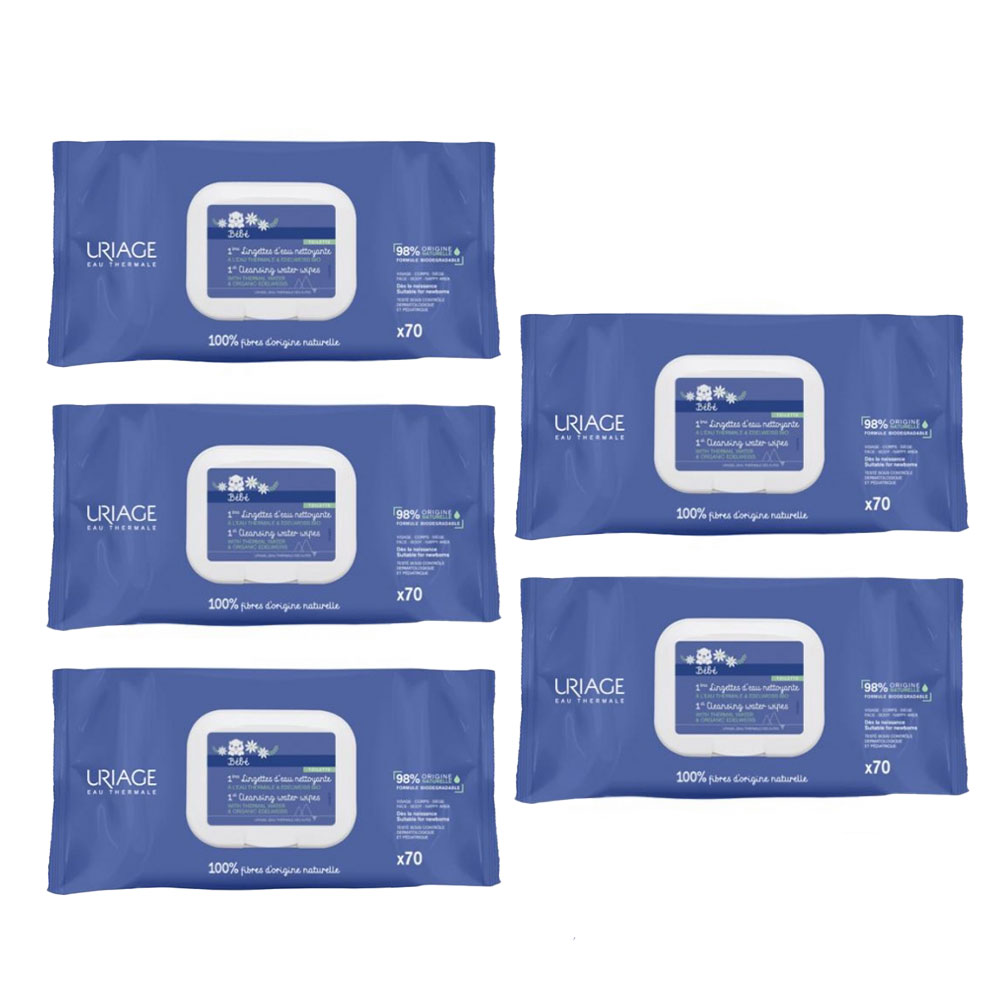 Uriage Bébé Cleansing Wipes 5 x 70 units