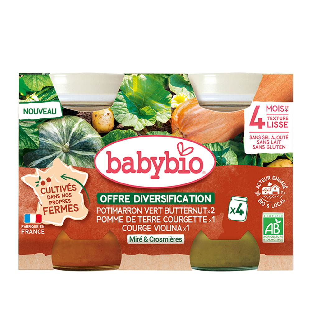 Babybio Vegetables Farm packs suitable from 4 months 4 x 130 g