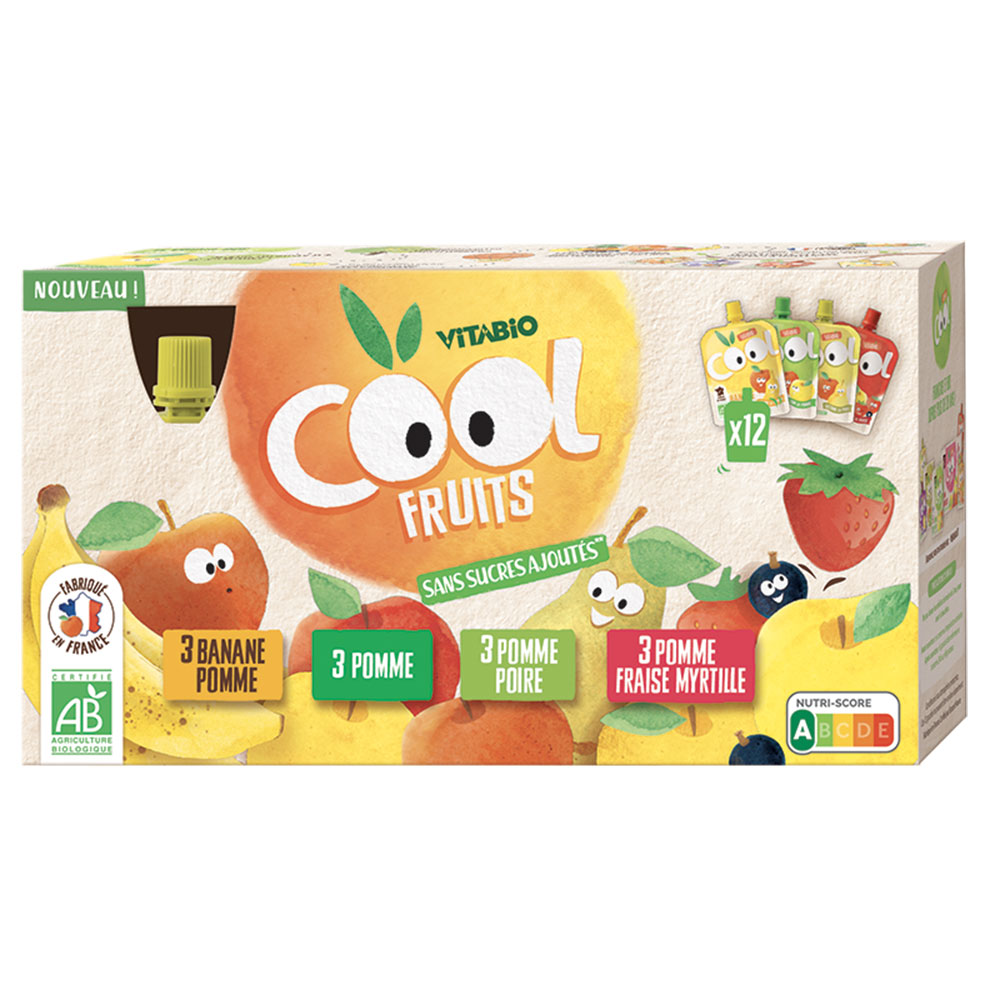 Vitabio Cool Fruits Cool Fruit Children Compotes In Flasks 12x90g Vitabio|Cool Fruit Children Compotes In Flasks 12x90g Dès 3 Ans 12x90g